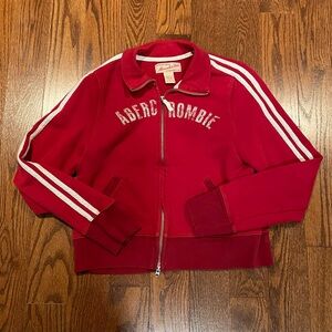 Abercrombie & Fitch Women’s Red Zip-Up Jacket in size L